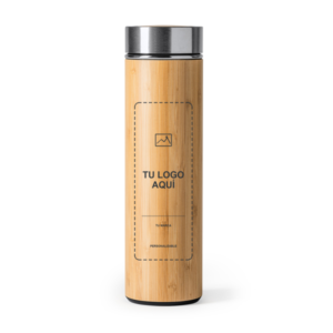Termo Kinata personalizado con la marca «Tu logo aquí» en el frontal