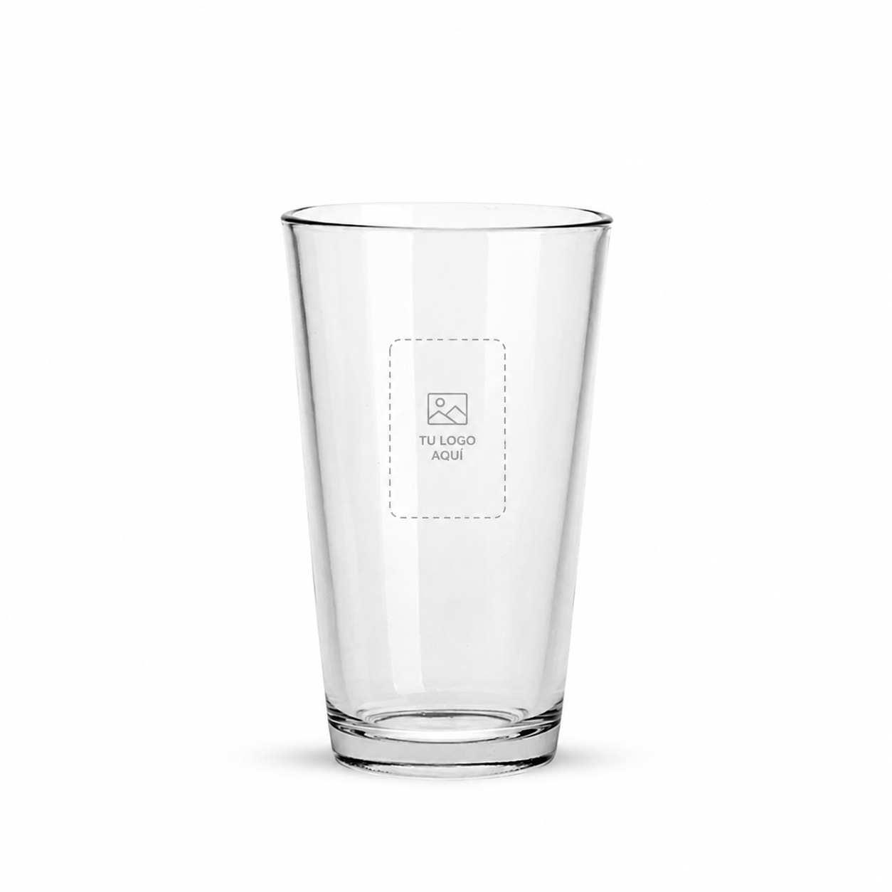Vaso Cerveza Cónico de Grafiglas Selection con ejemplo de colocación de logo