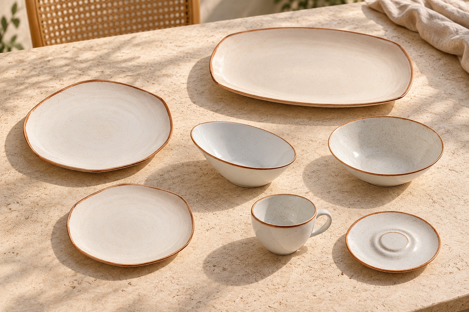 Bodegón de la colección Artisan Beige sin comida